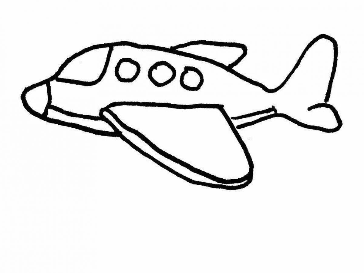 Раскраска с ярким рисунком самолета
