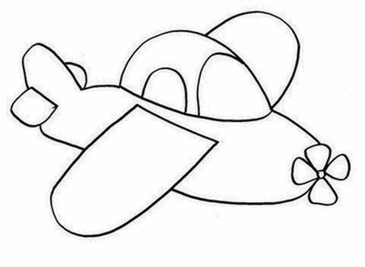 Coloring page whimsical aircraft pattern