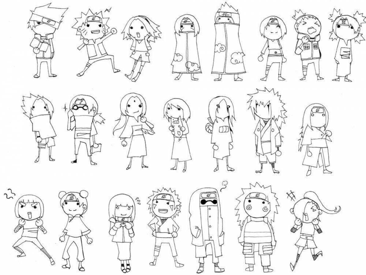 Funny anime stickers coloring book