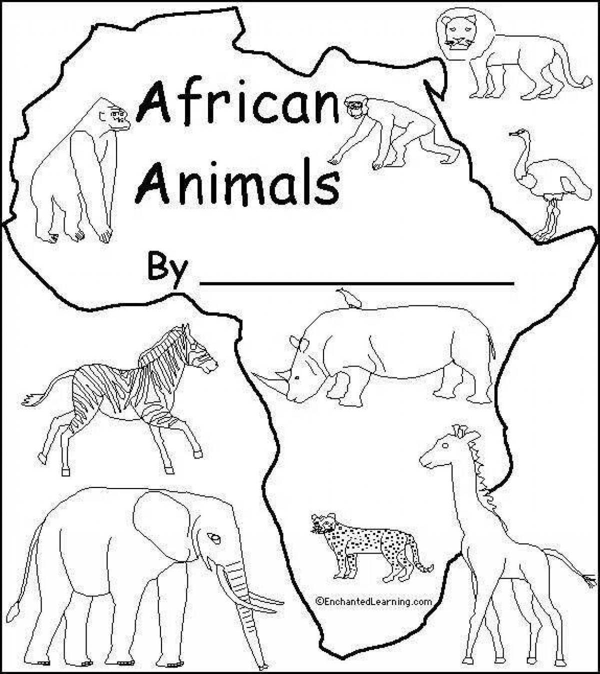 Coloring book blooming africa mainland