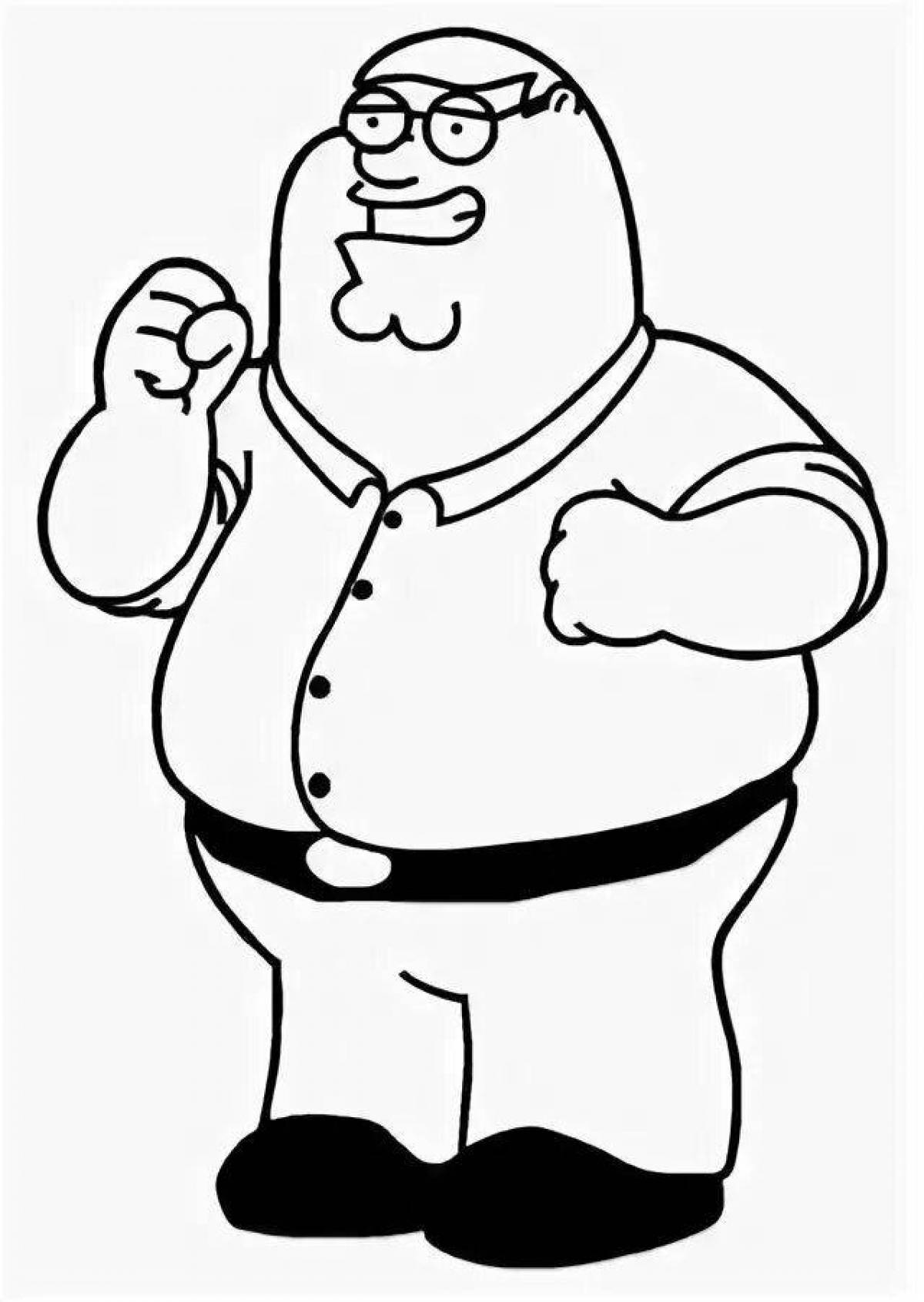 Joyful peter griffin coloring page