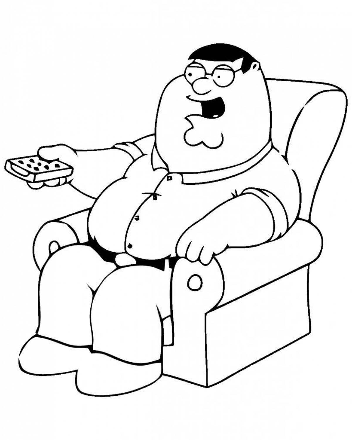 Peter griffin playful coloring page