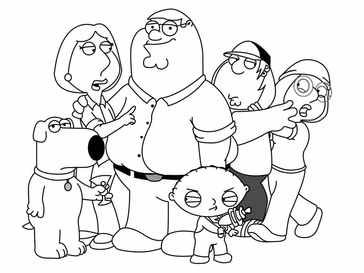 Fancy peter griffin coloring page