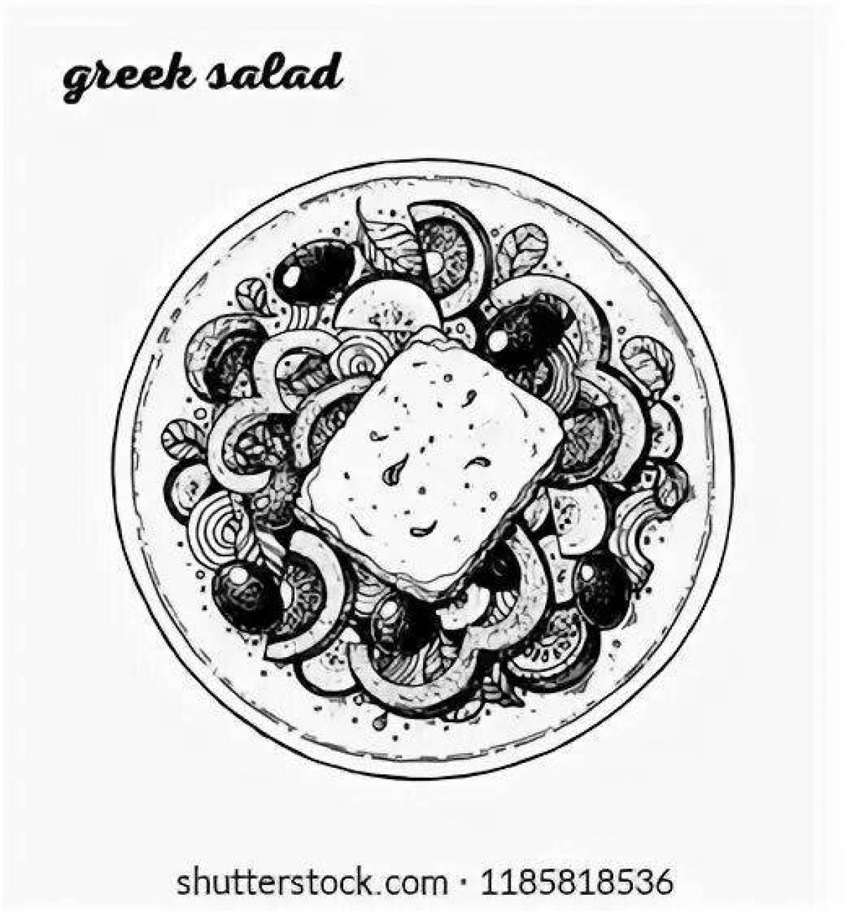 Greek salad coloring page