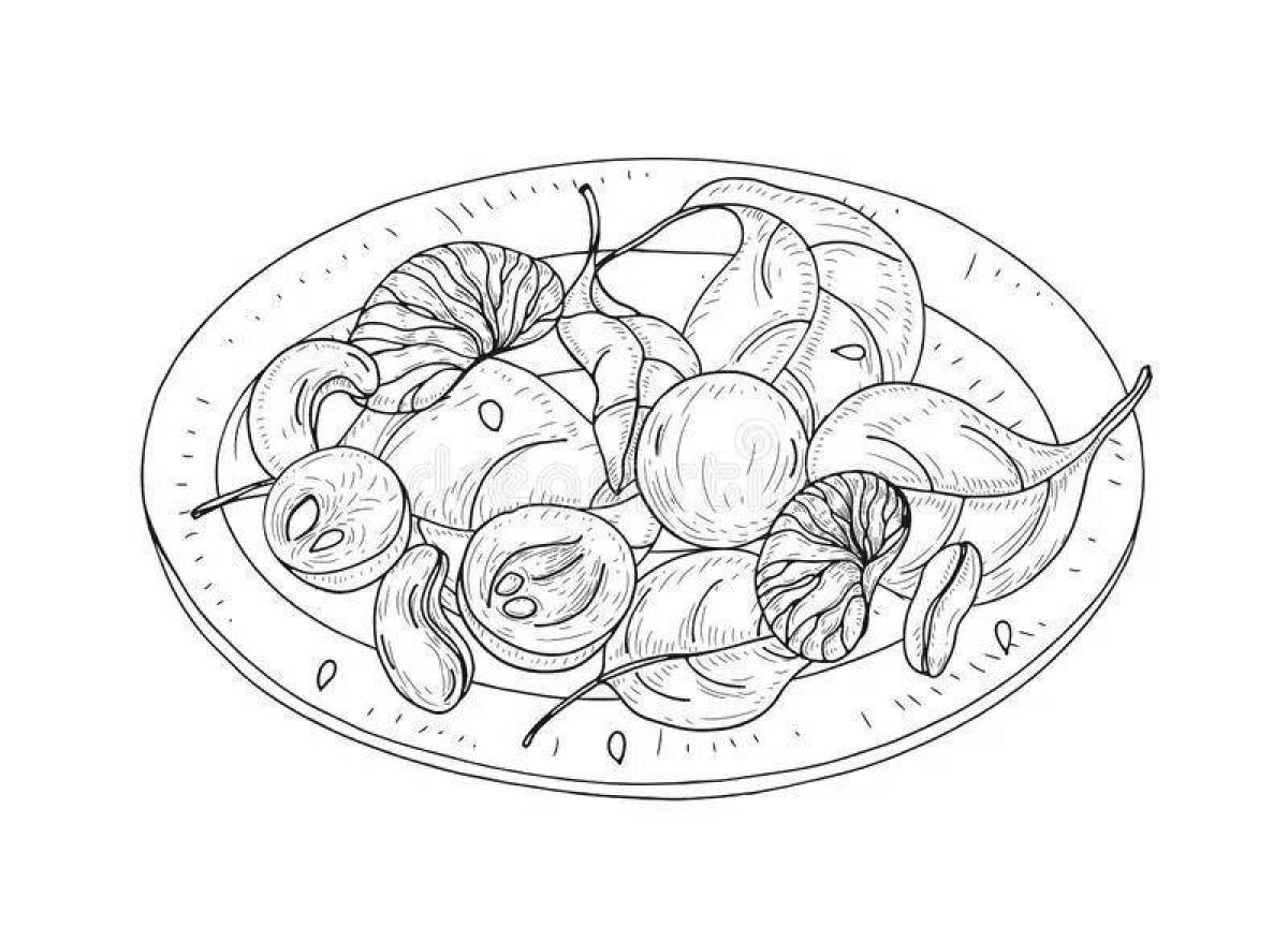 Nutritious Greek salad coloring page