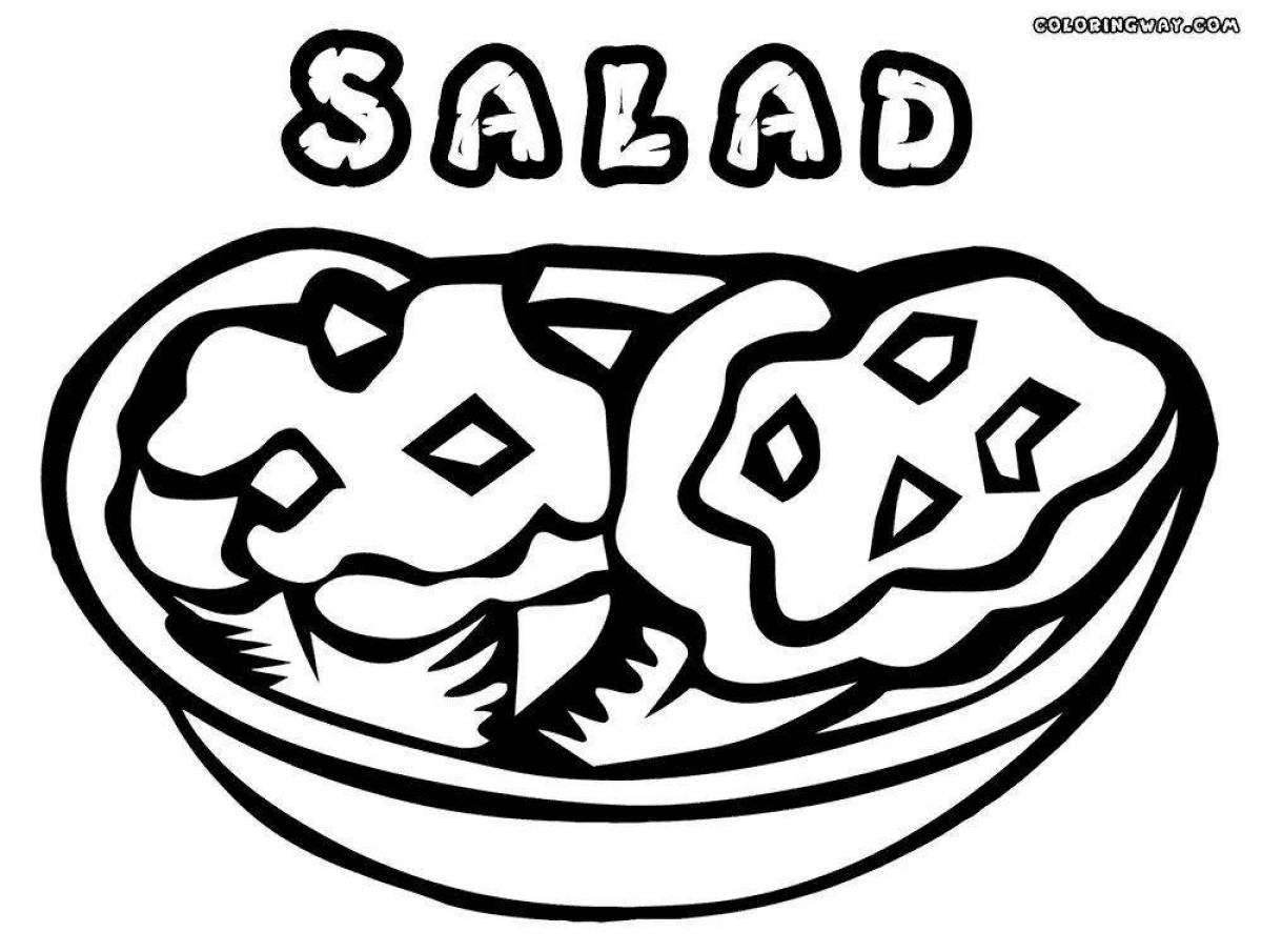 Spicy Greek salad coloring page