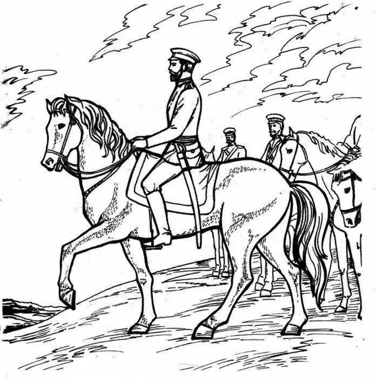 Coloring page charming Don Cossacks