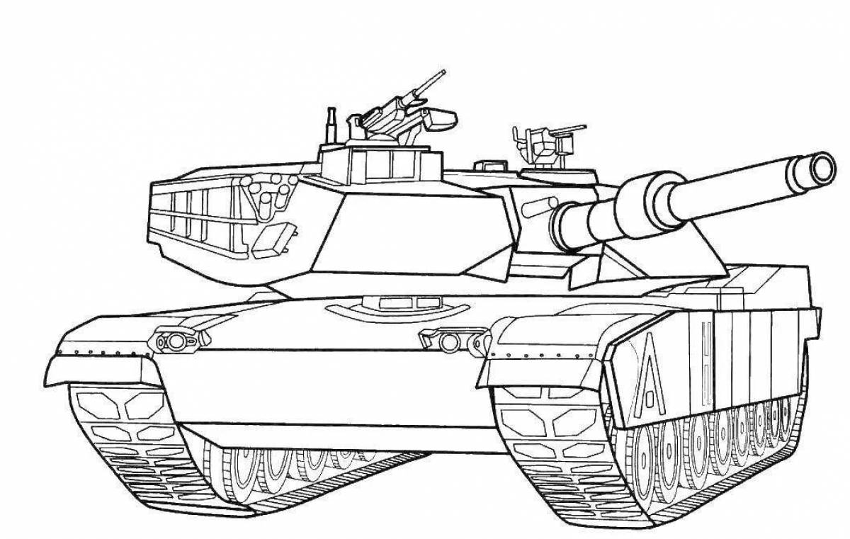 Showy lego tank coloring page