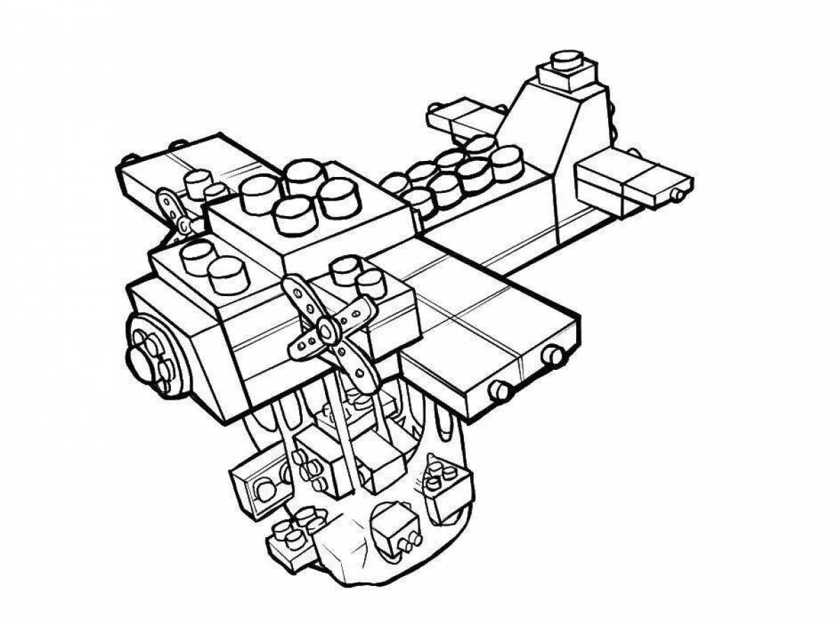 Cute lego tank coloring page