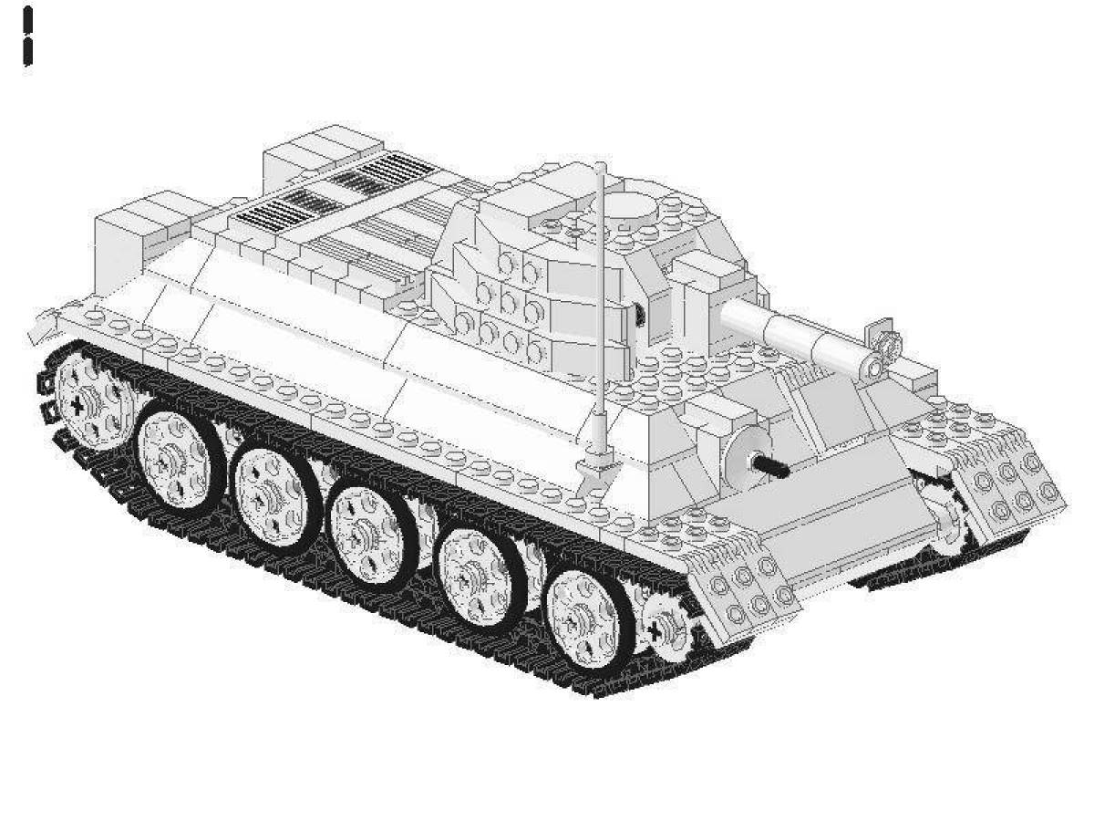 Раскраска умный лего танк