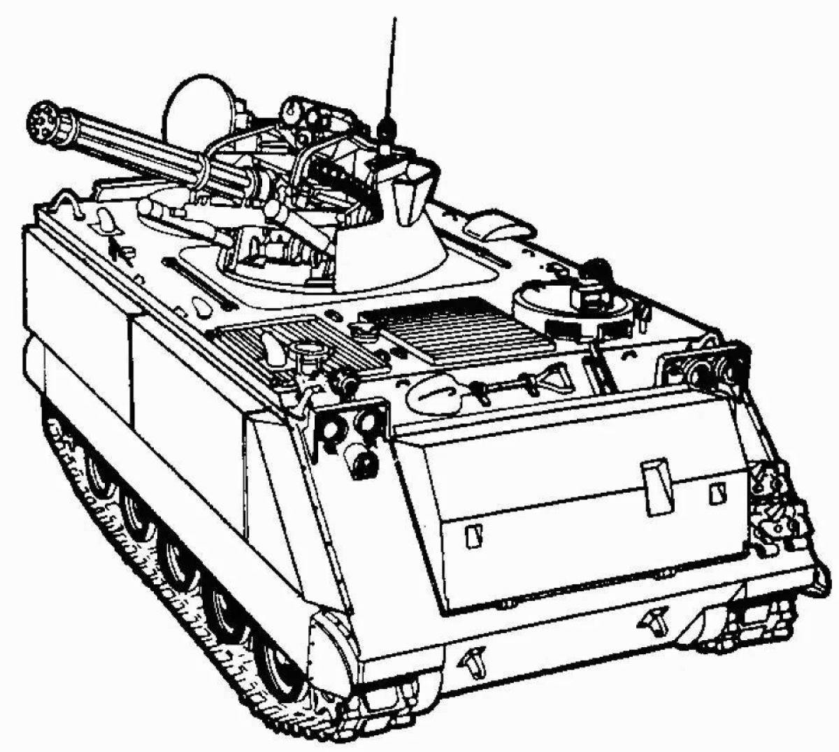 Creative lego tank coloring page