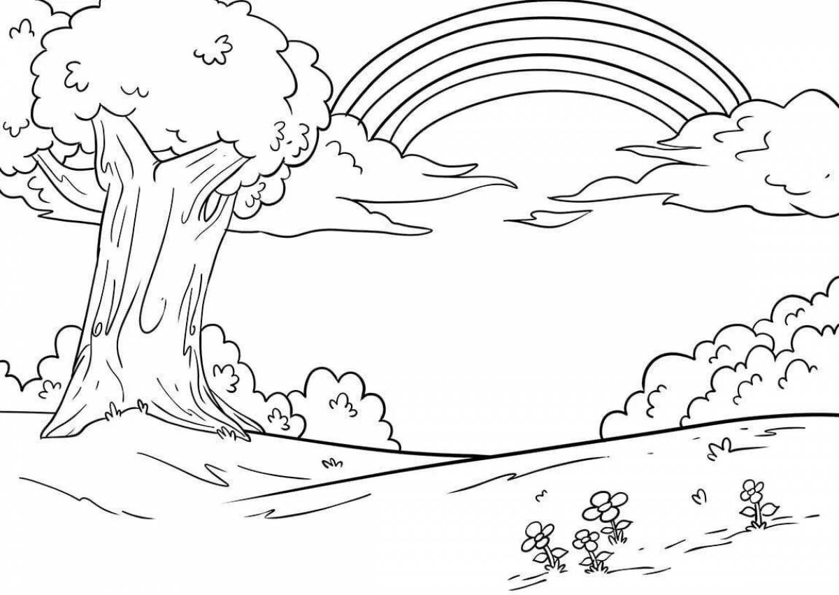 Charming nature print coloring page