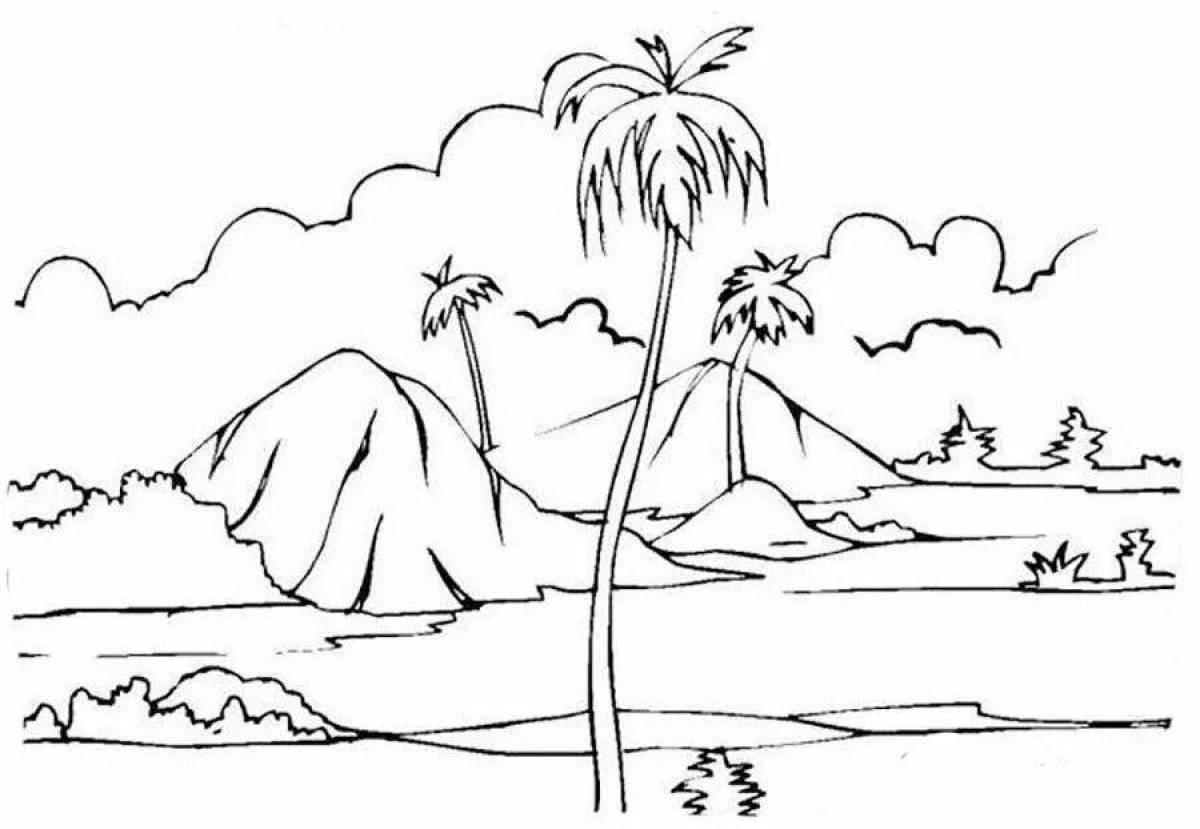 Coloring page gorgeous print of nature