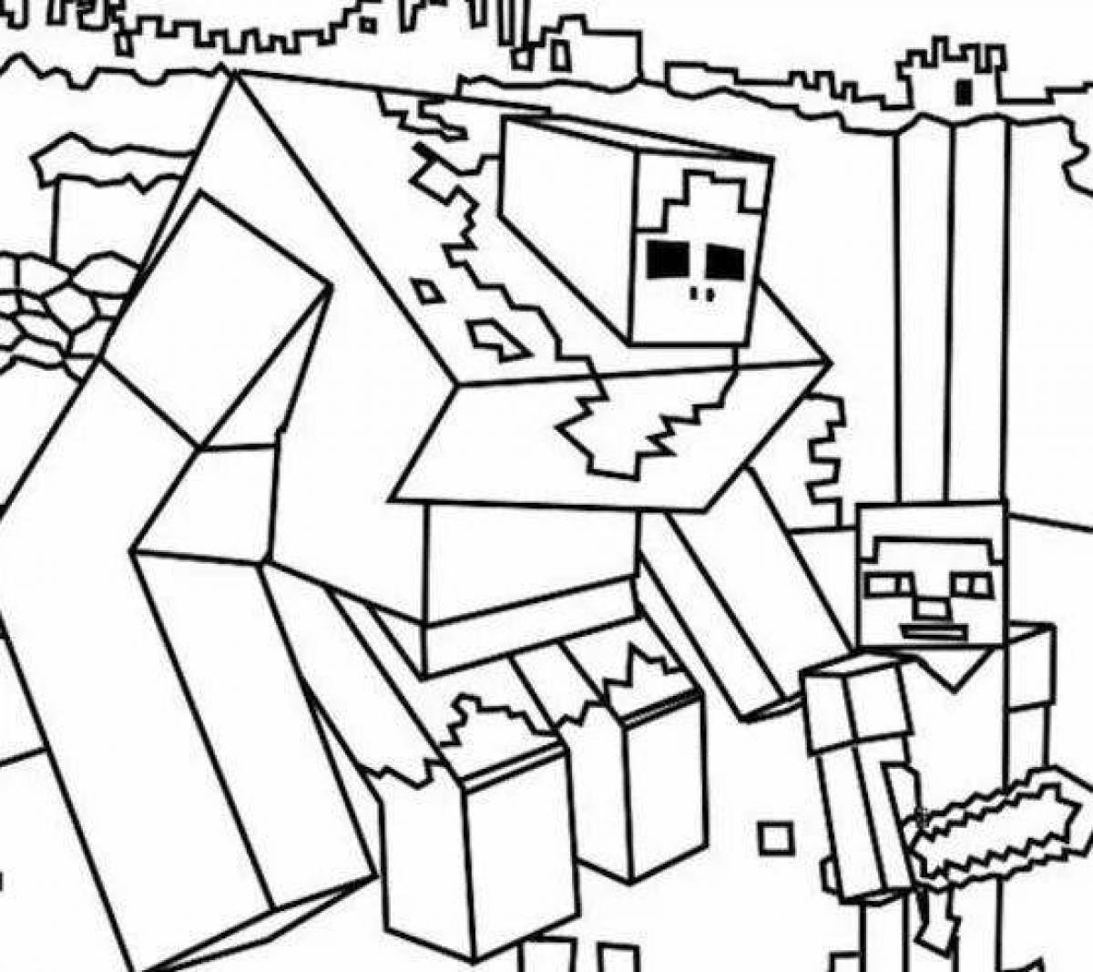 Coloring pages with bright minecraft characters