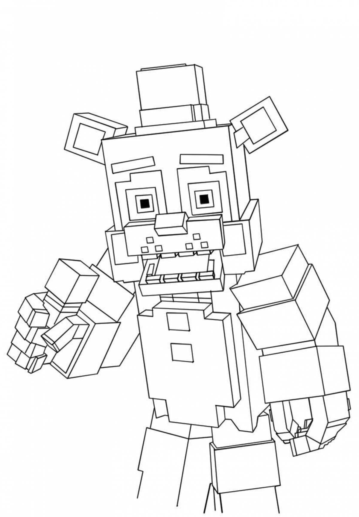 Minecraft character coloring page with fun colors