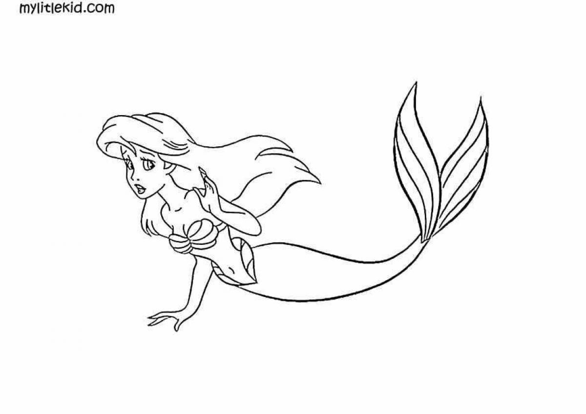 Exotic mermaid cat coloring book