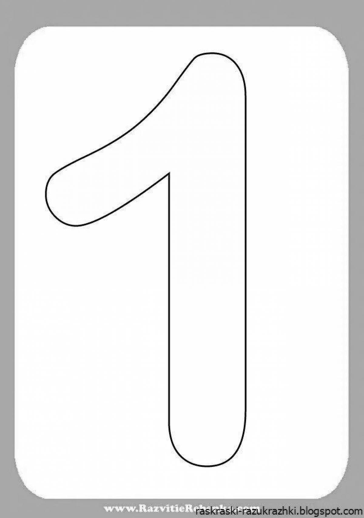 Colorful single number coloring page