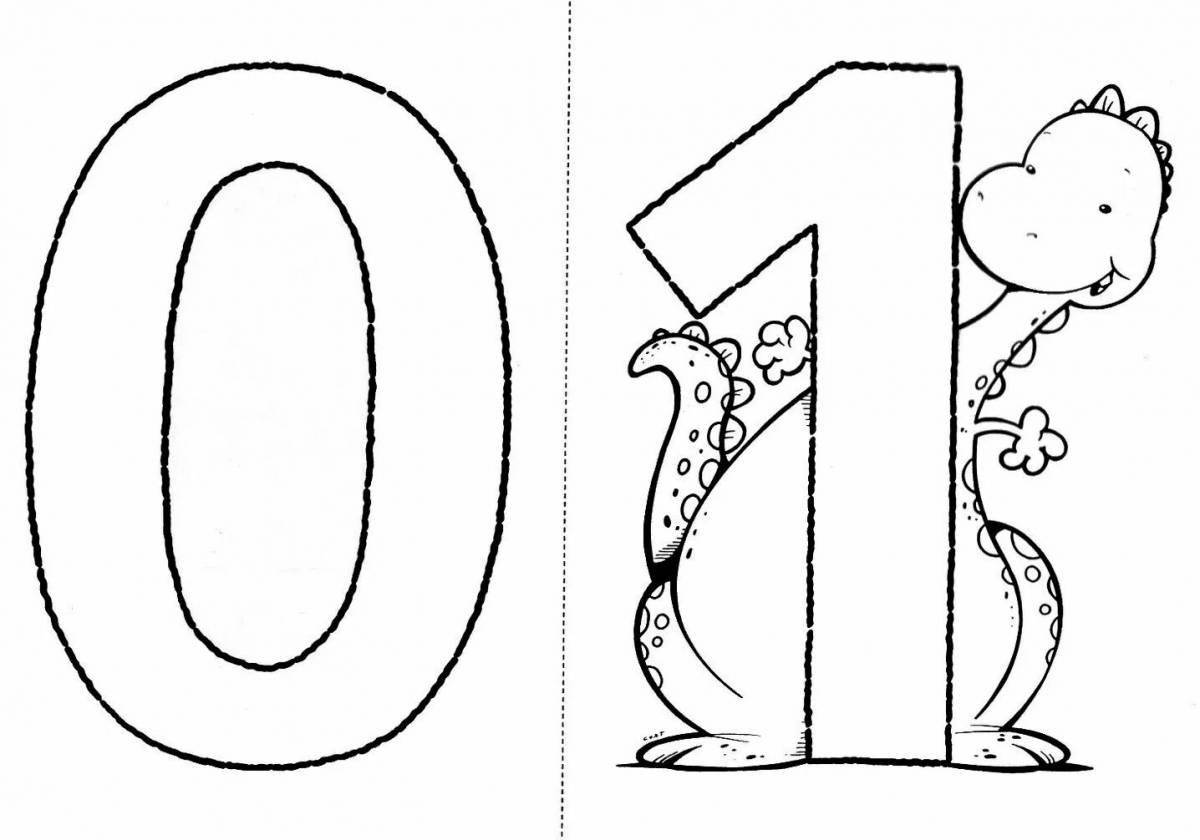 Animated single number coloring page