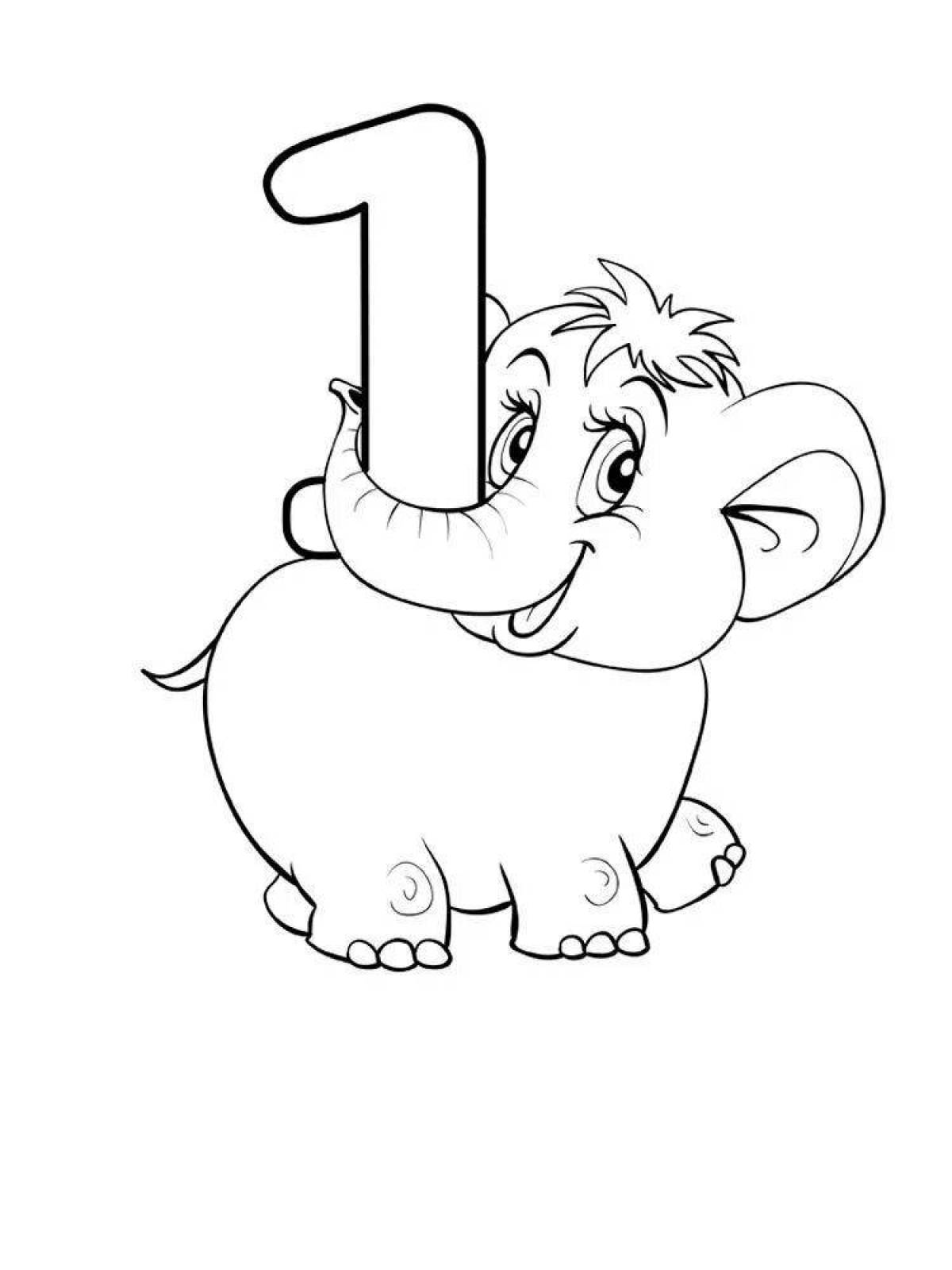 Updated single digit coloring page