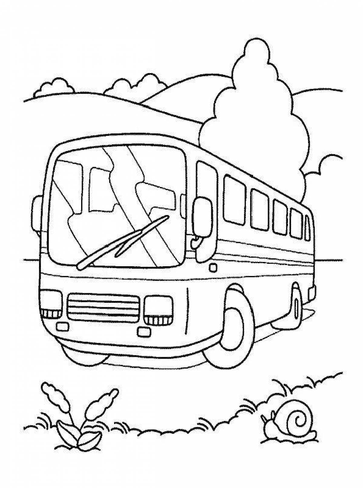 Playful public transport coloring page