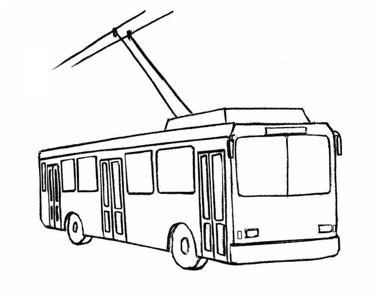 Animated public transport coloring page