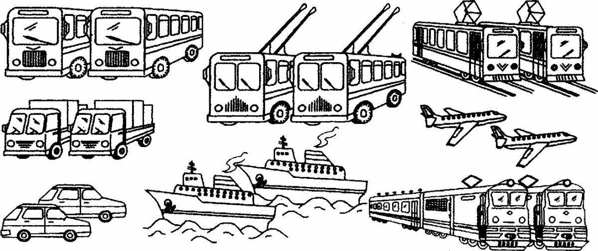 Coloring page nice public transport