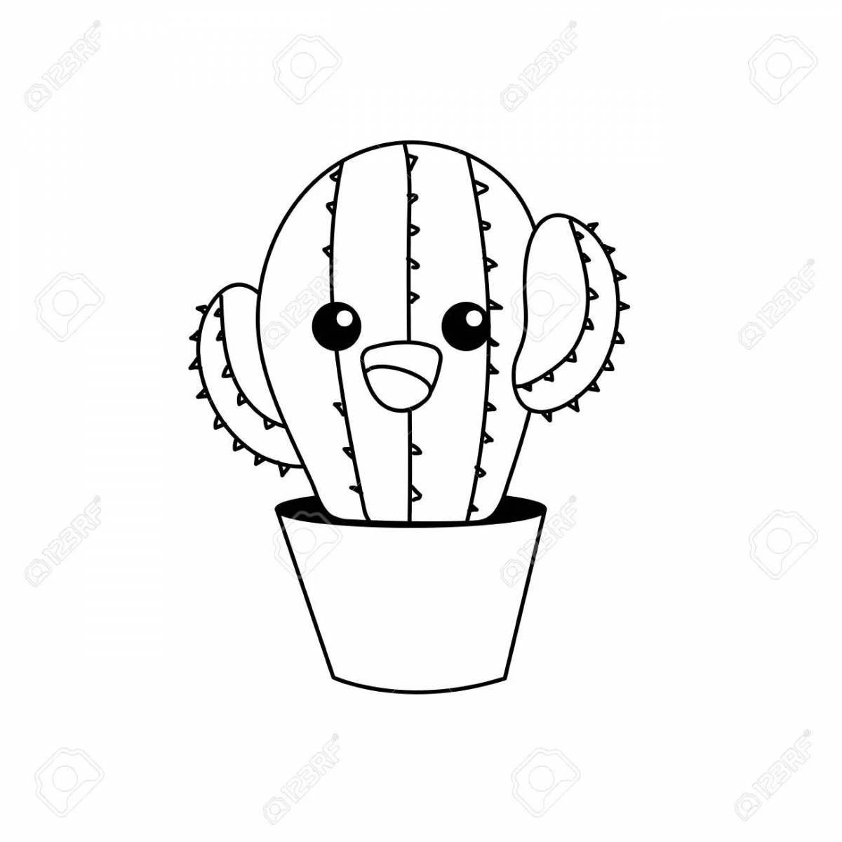 Раскраска радостные кактусы