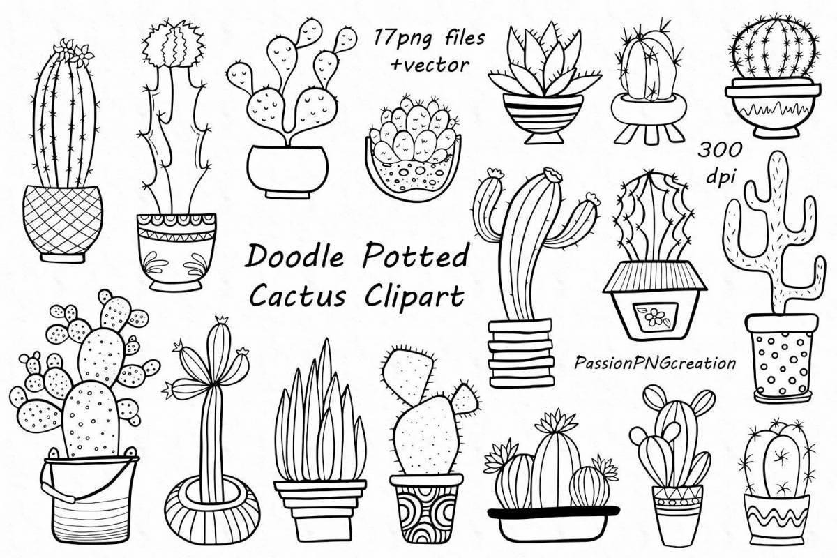 Amazing cactus coloring book