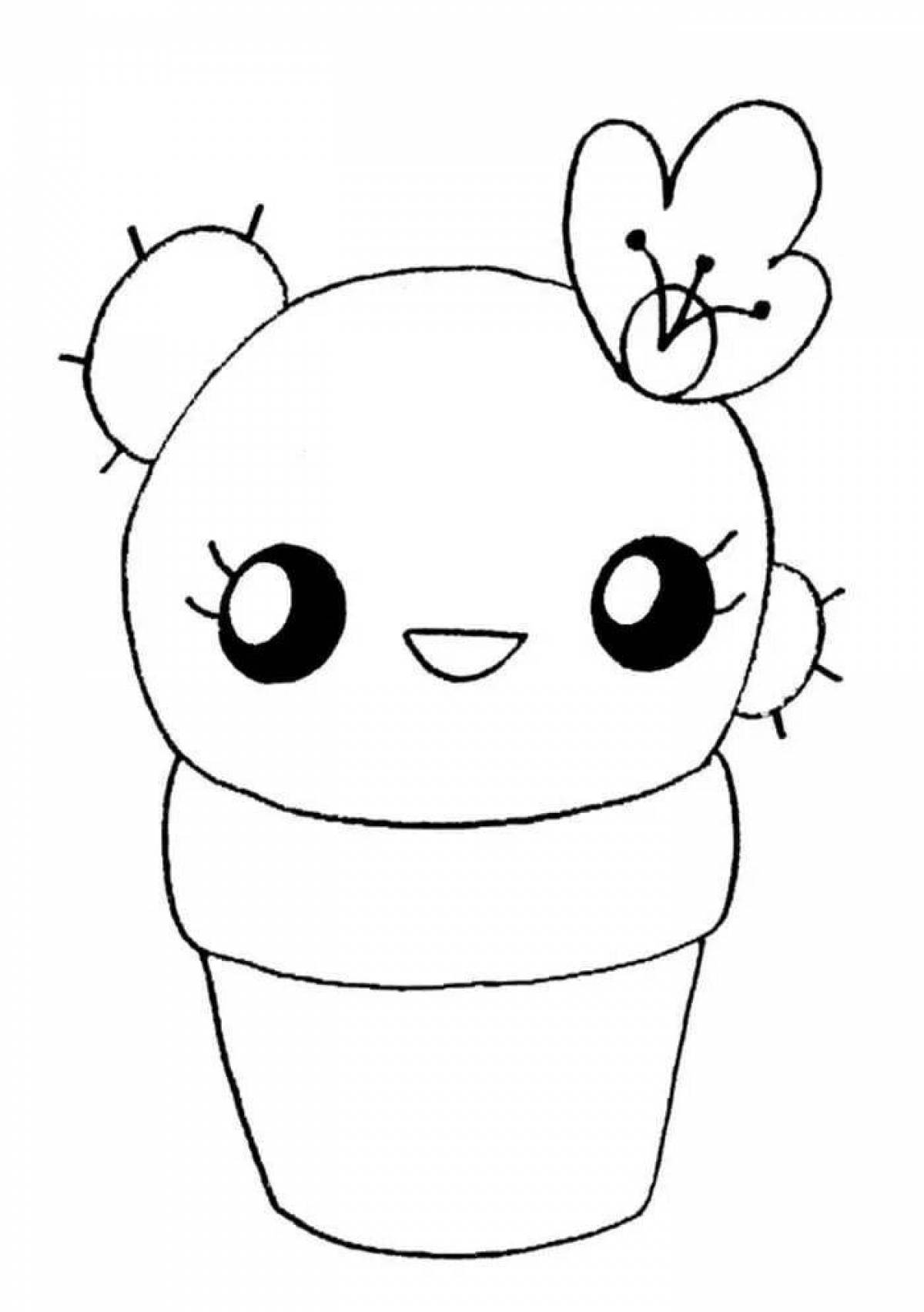 Очаровательная страница раскраски кактусов