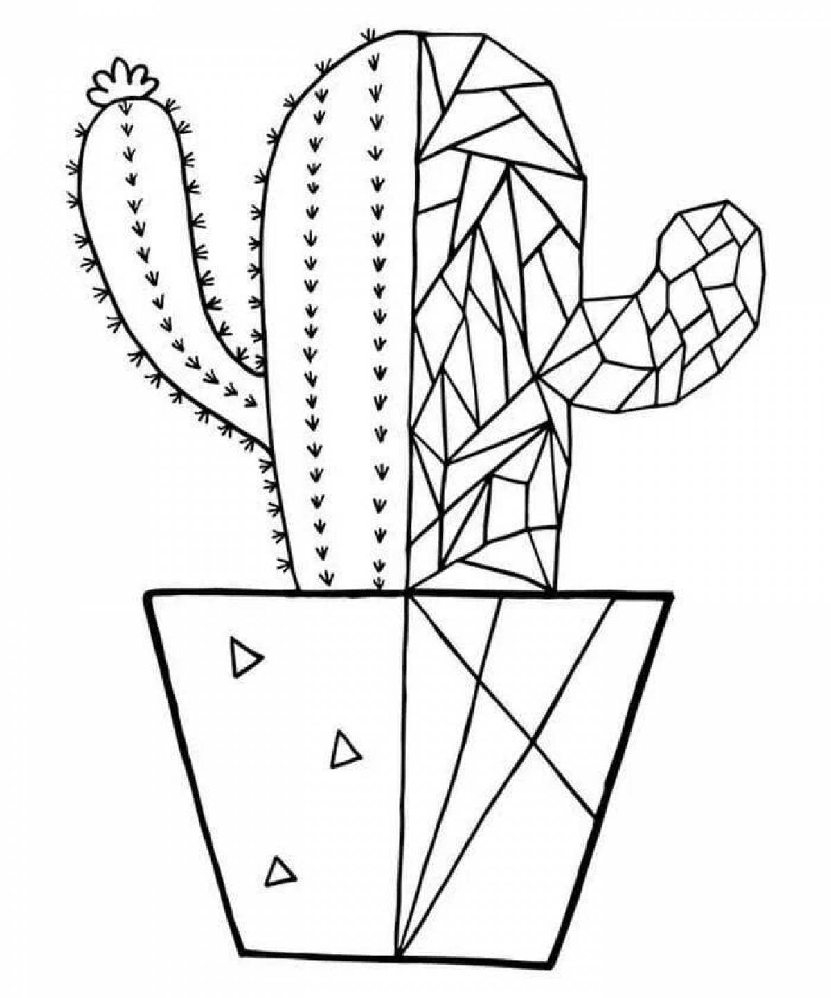 Cactus live coloring page