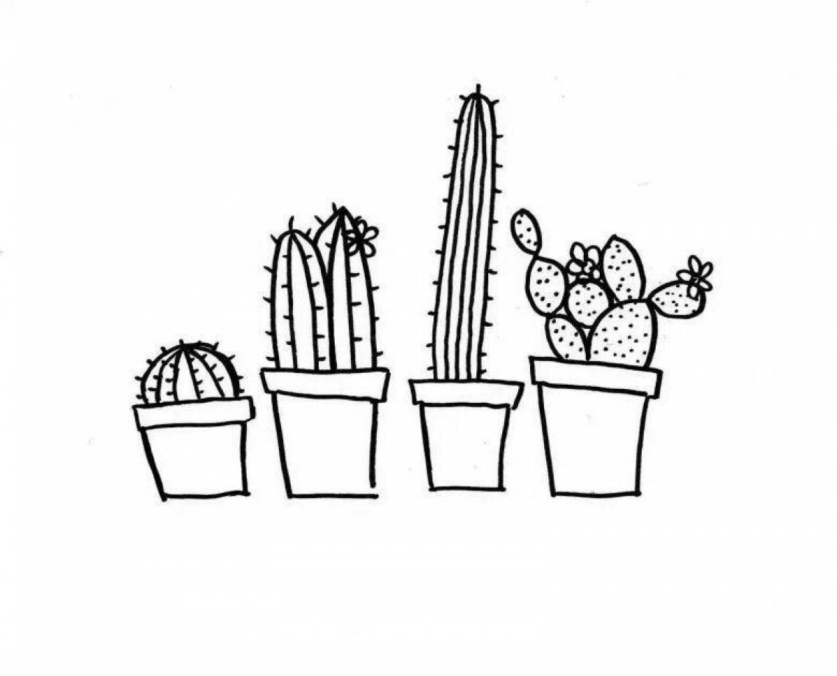 Fun cactus coloring pages
