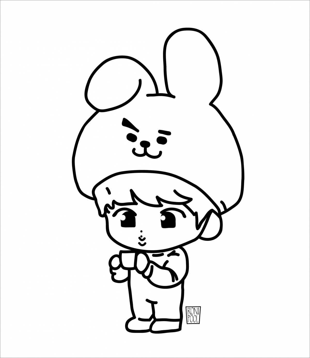 Radiant coloring page bts jungkook