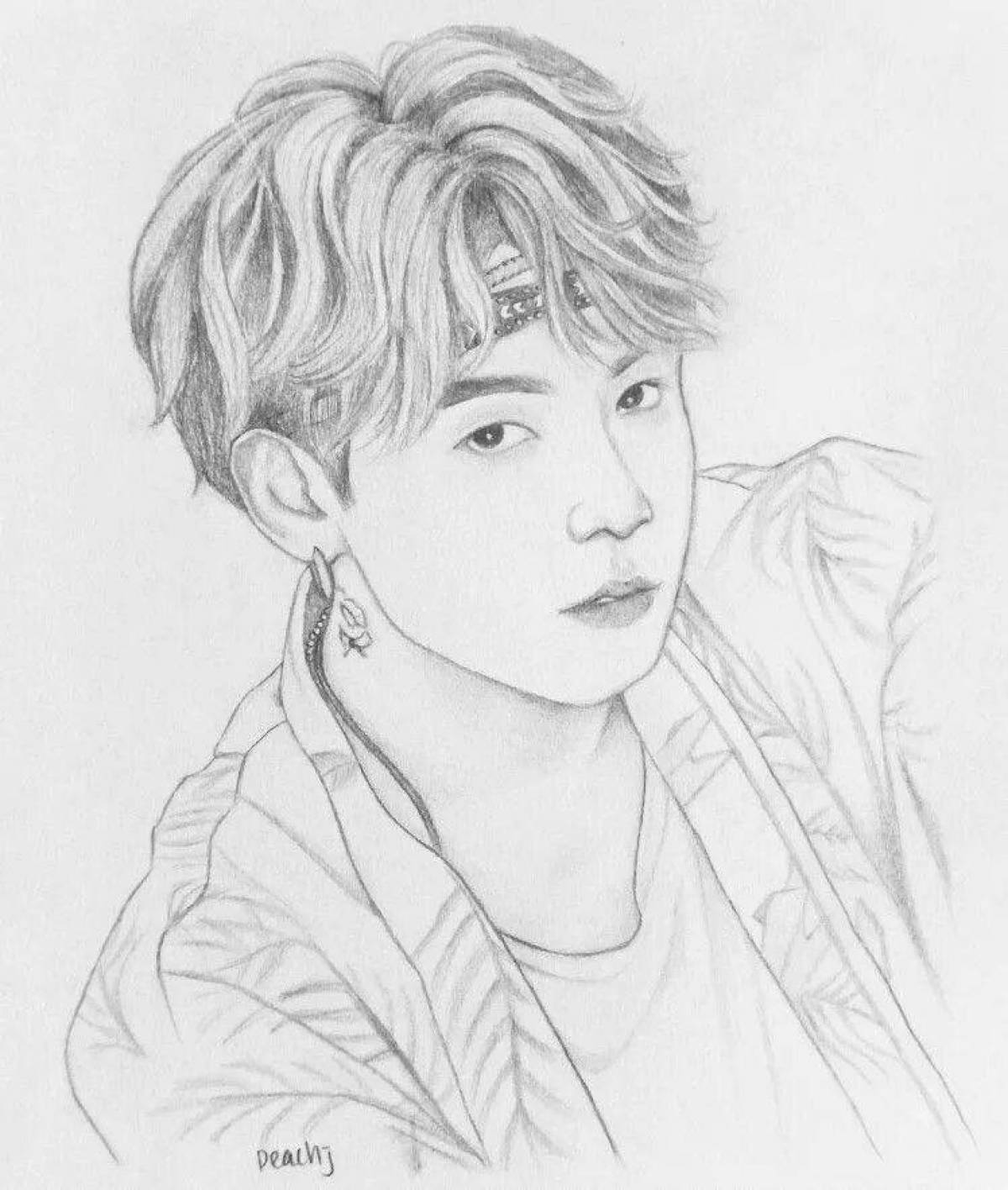 Bts jungkook animated coloring page