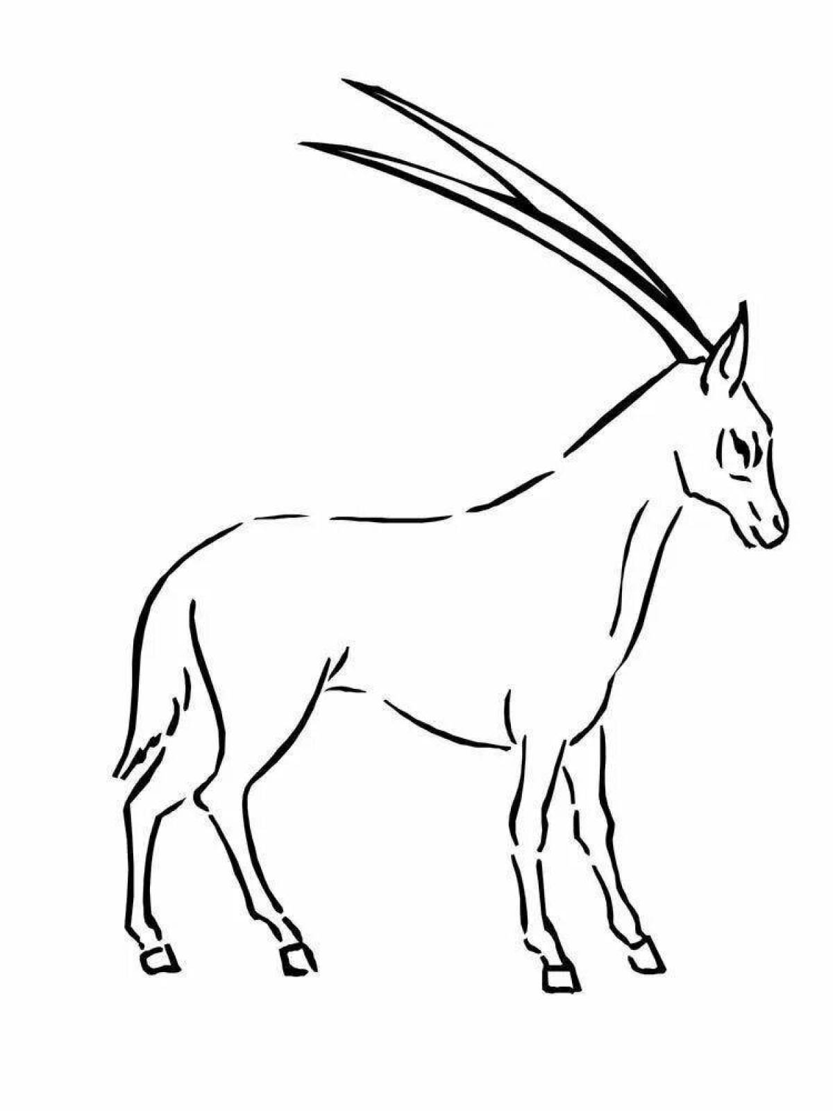 Glorious golden antelope coloring page