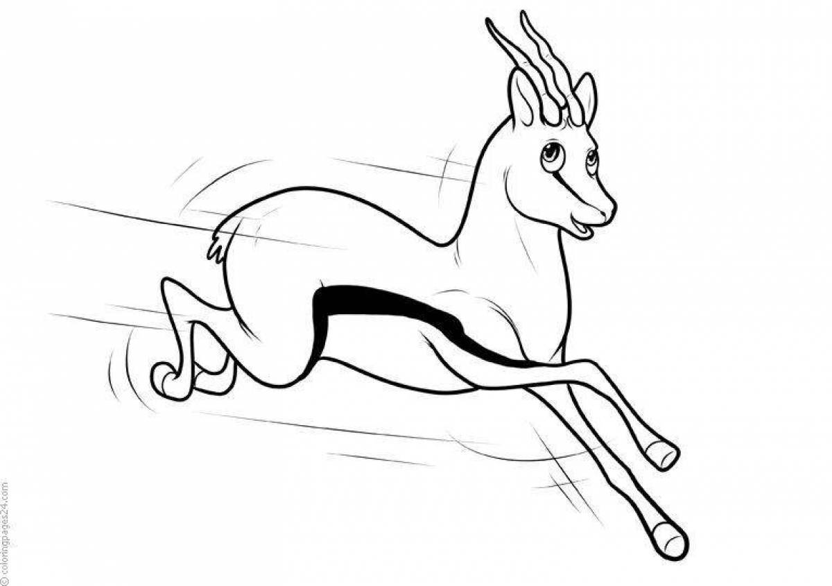 Blessed golden antelope coloring page