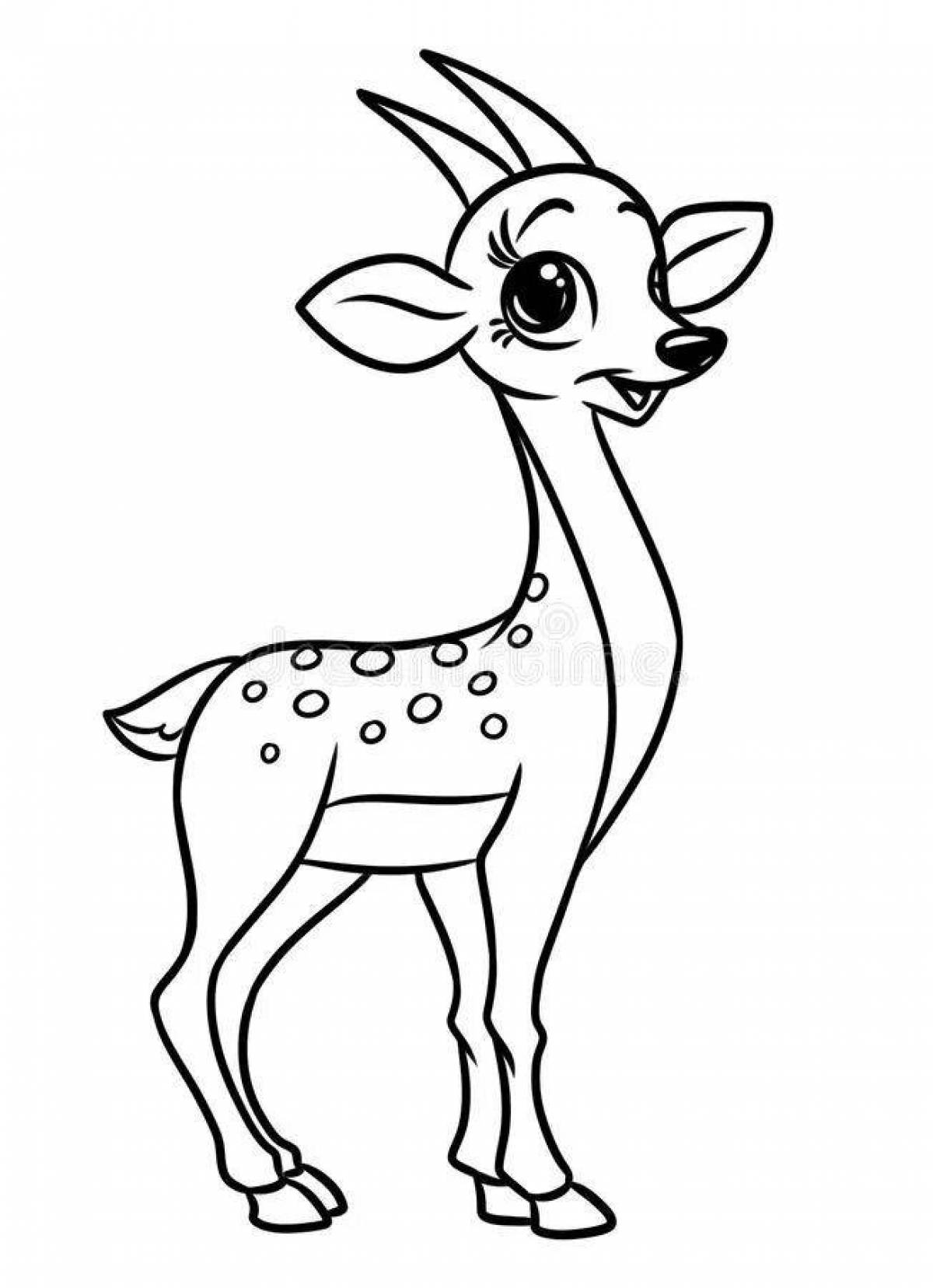 Glowing golden antelope coloring page