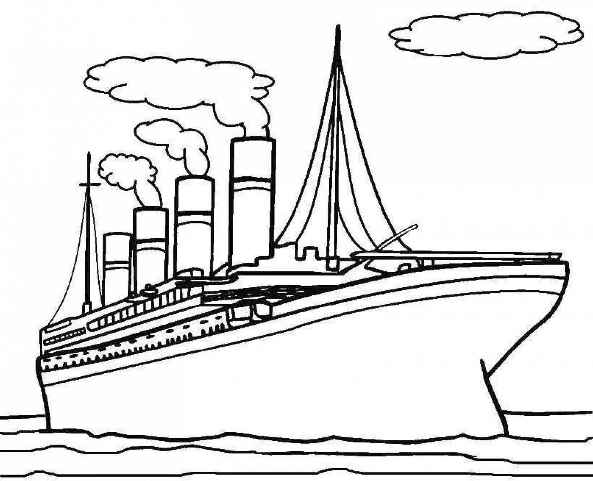 Фото Раскраска сияющий корабль посейдона
