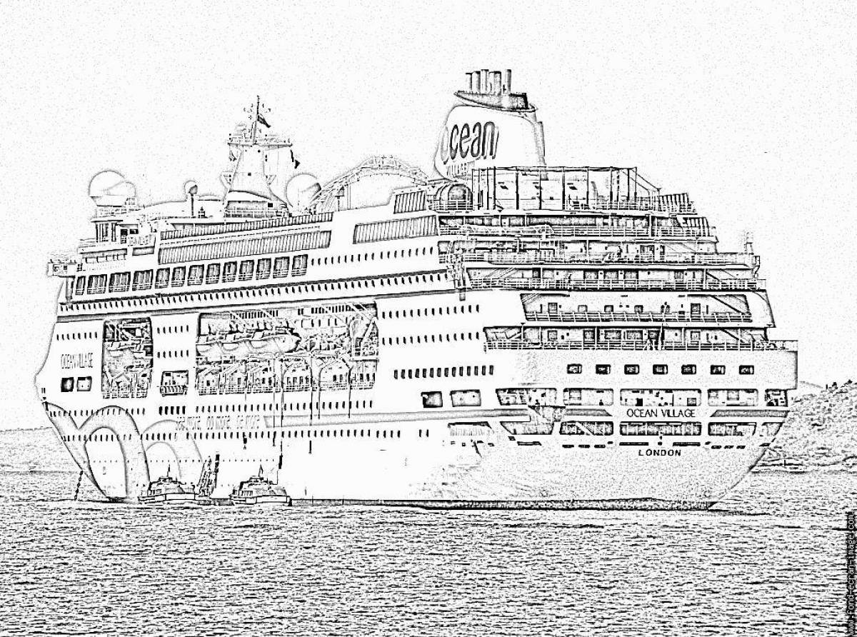 Фото Раскраска изысканный корабль посейдона