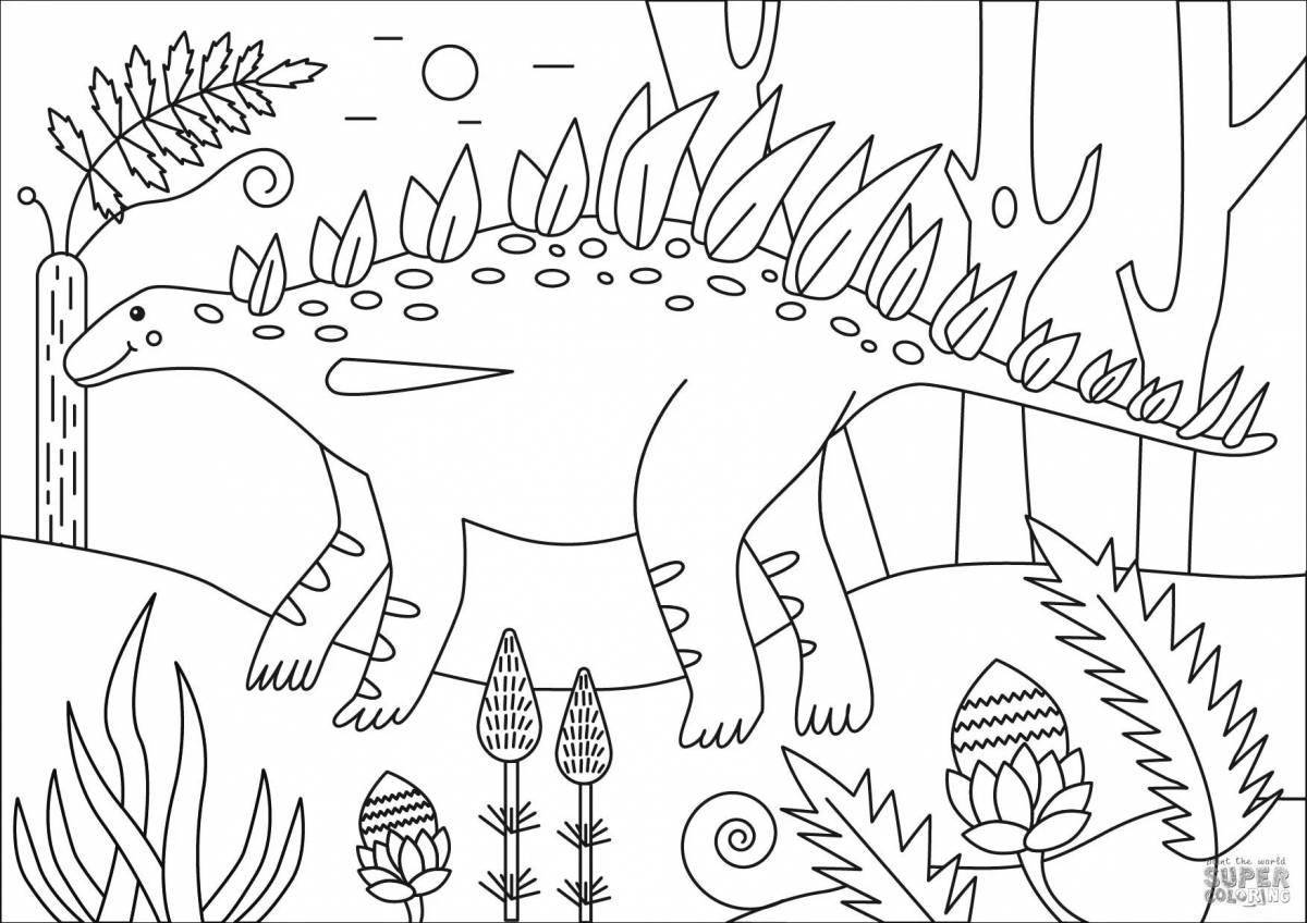 Cute stegosaurus coloring page