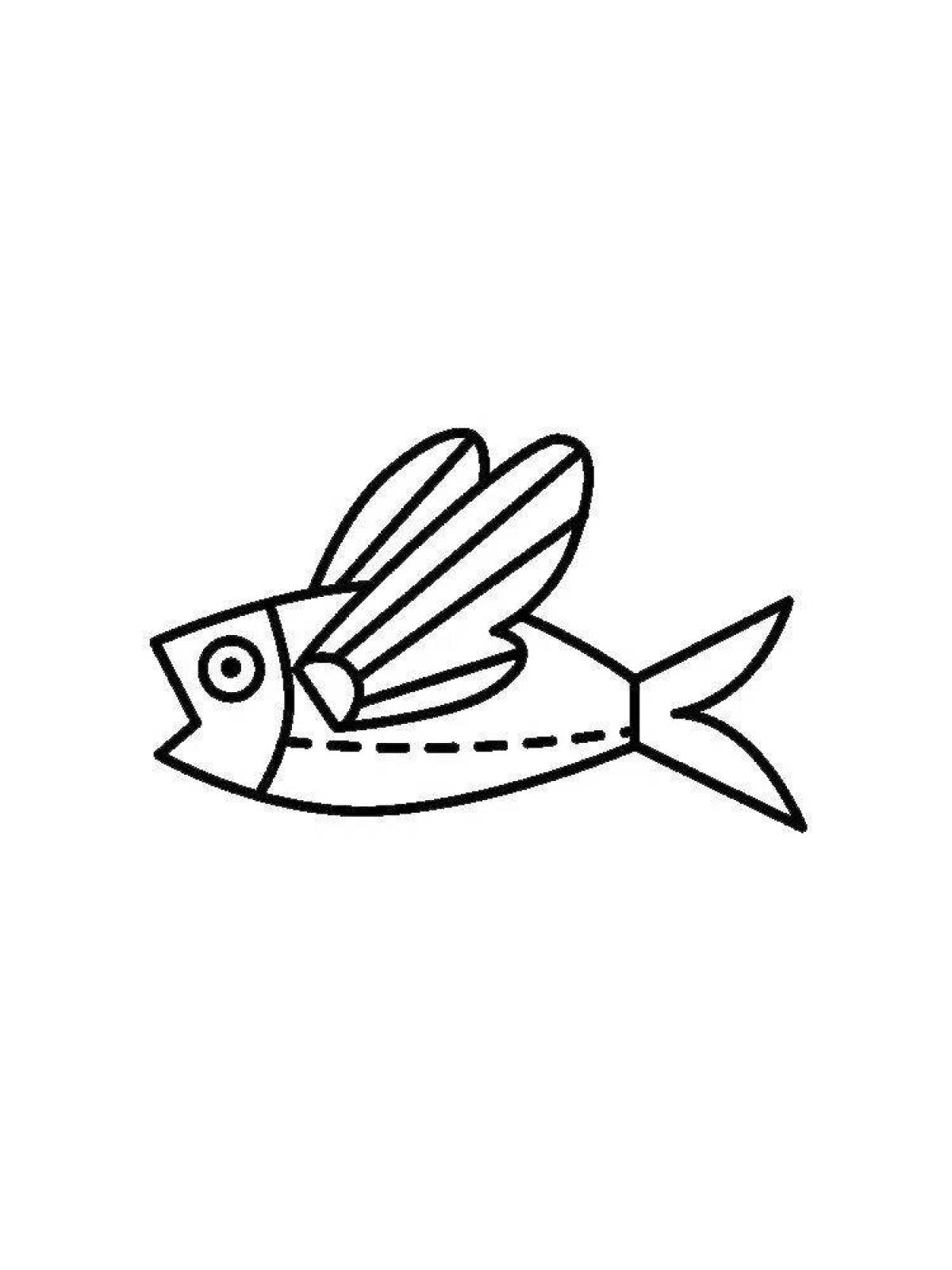 Фото Раскраска экзотическая летучая рыба