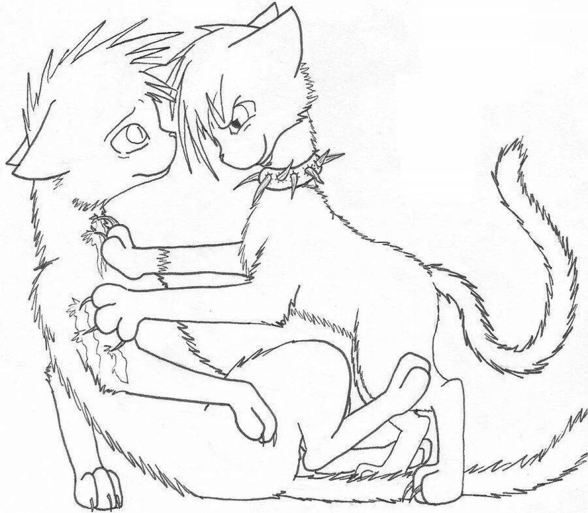 Great anime cat coloring book