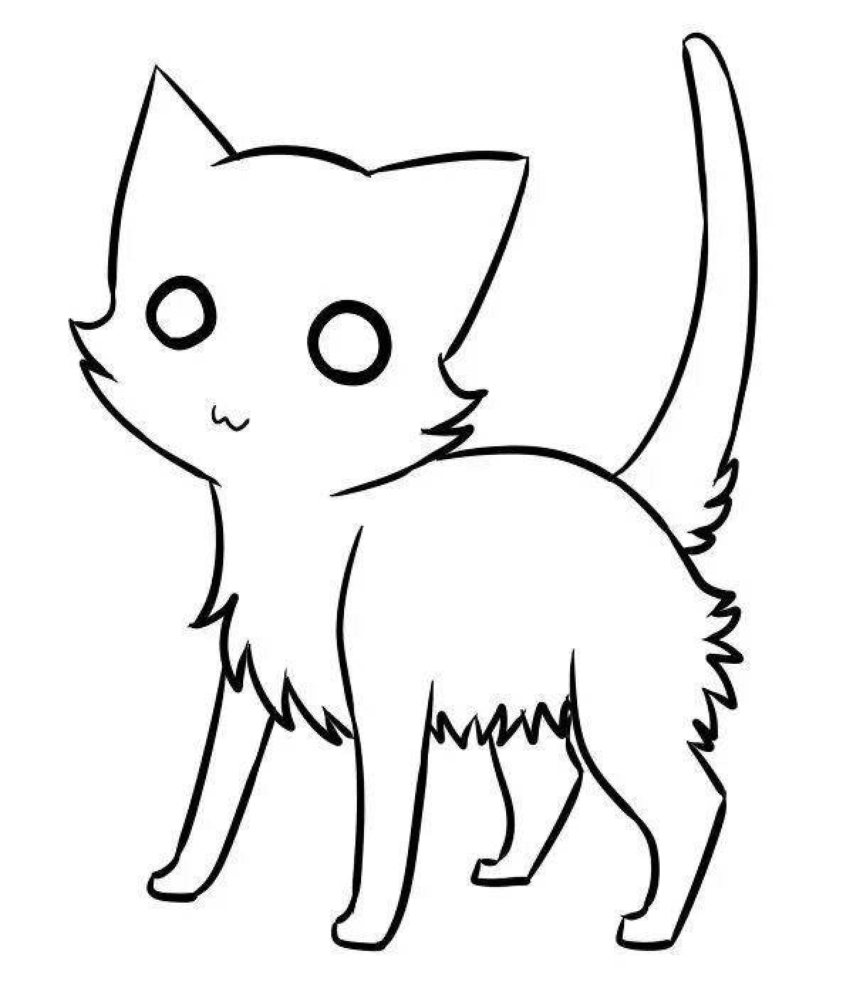 Coloring book royal anime cat