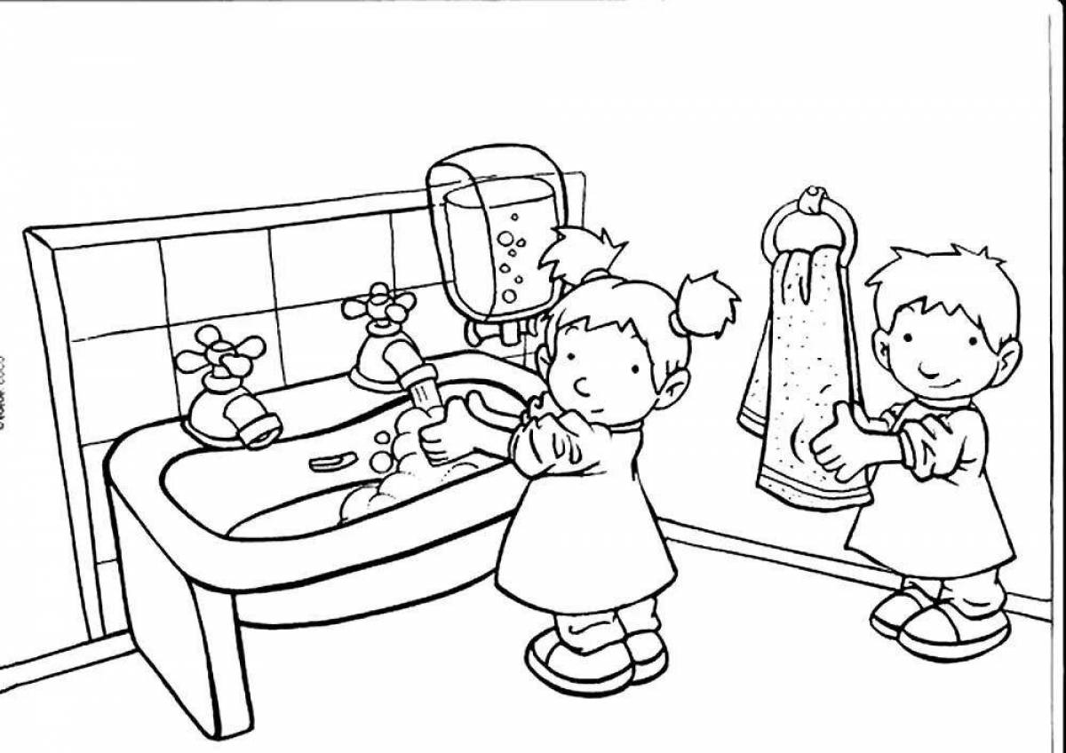 Coloring book cheerful etiquette