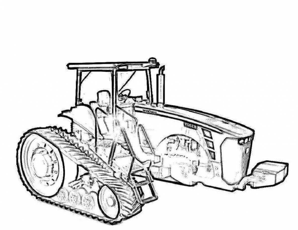 Сияющий трактор с сеялкой