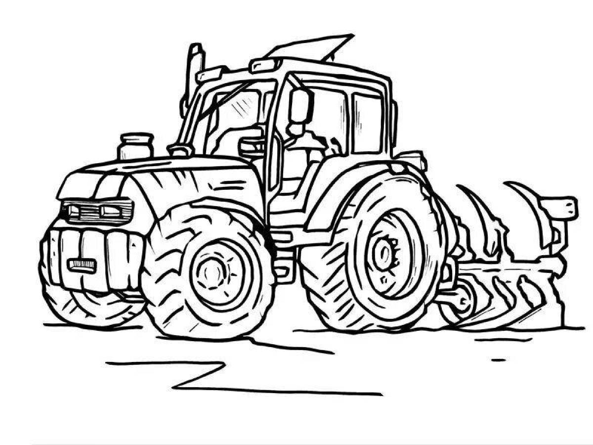 Завораживающий трактор с сеялкой