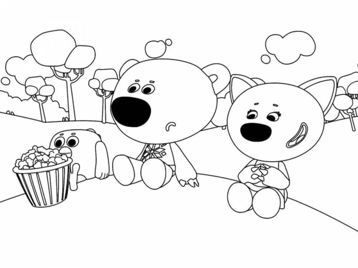 Nice bears on the sea coloring page