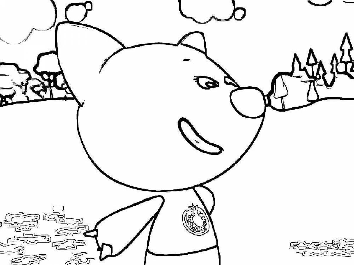 Coloring page gorgeous bears on the sea