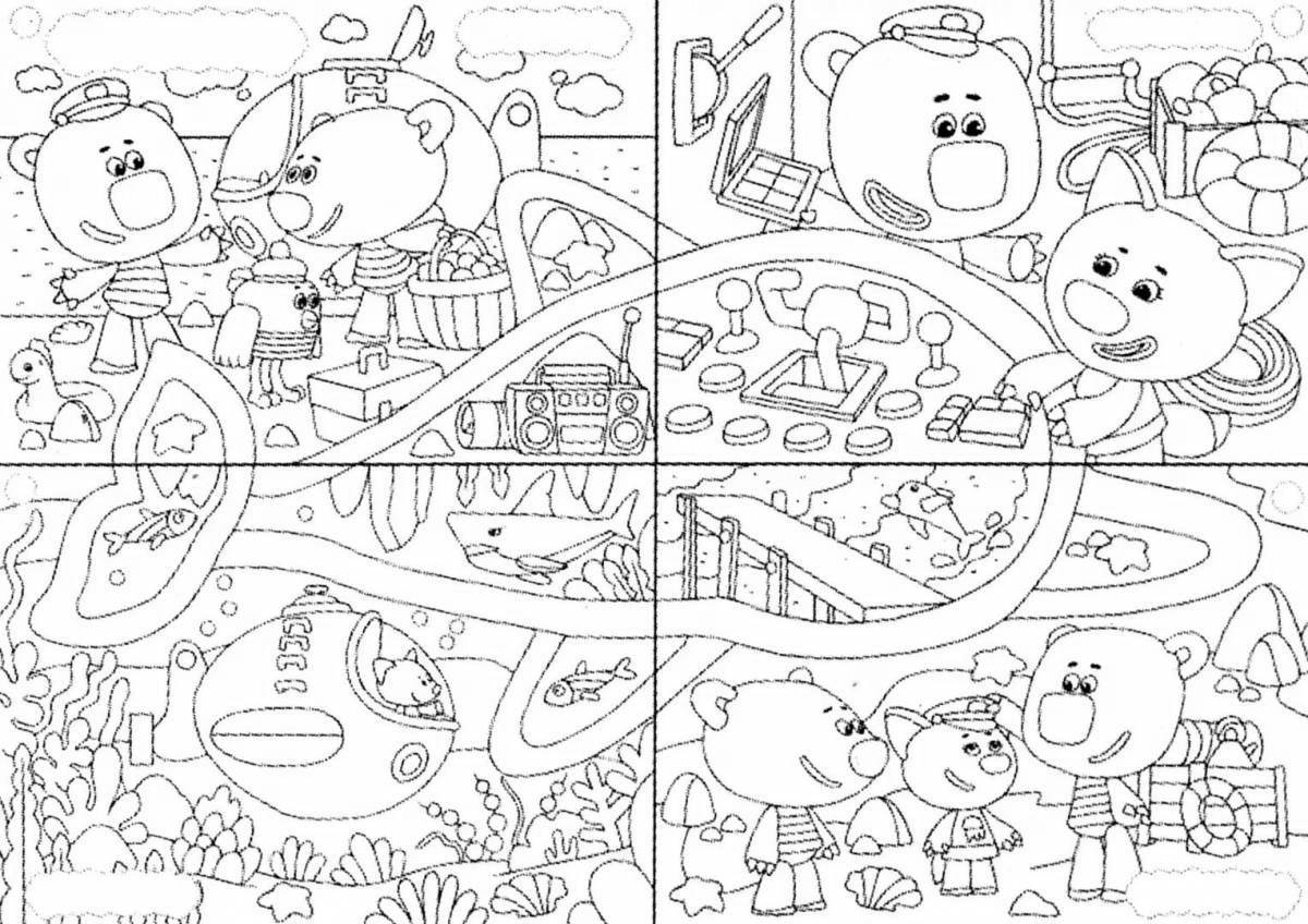 Fantastic bears on the sea coloring page