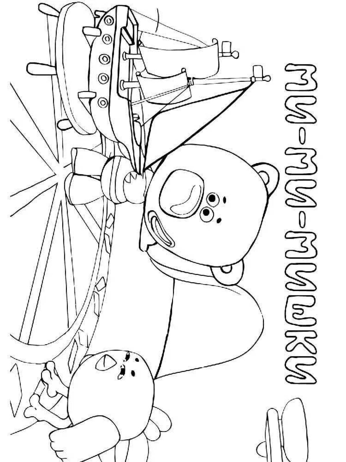 Coloring page sublime bears on the sea