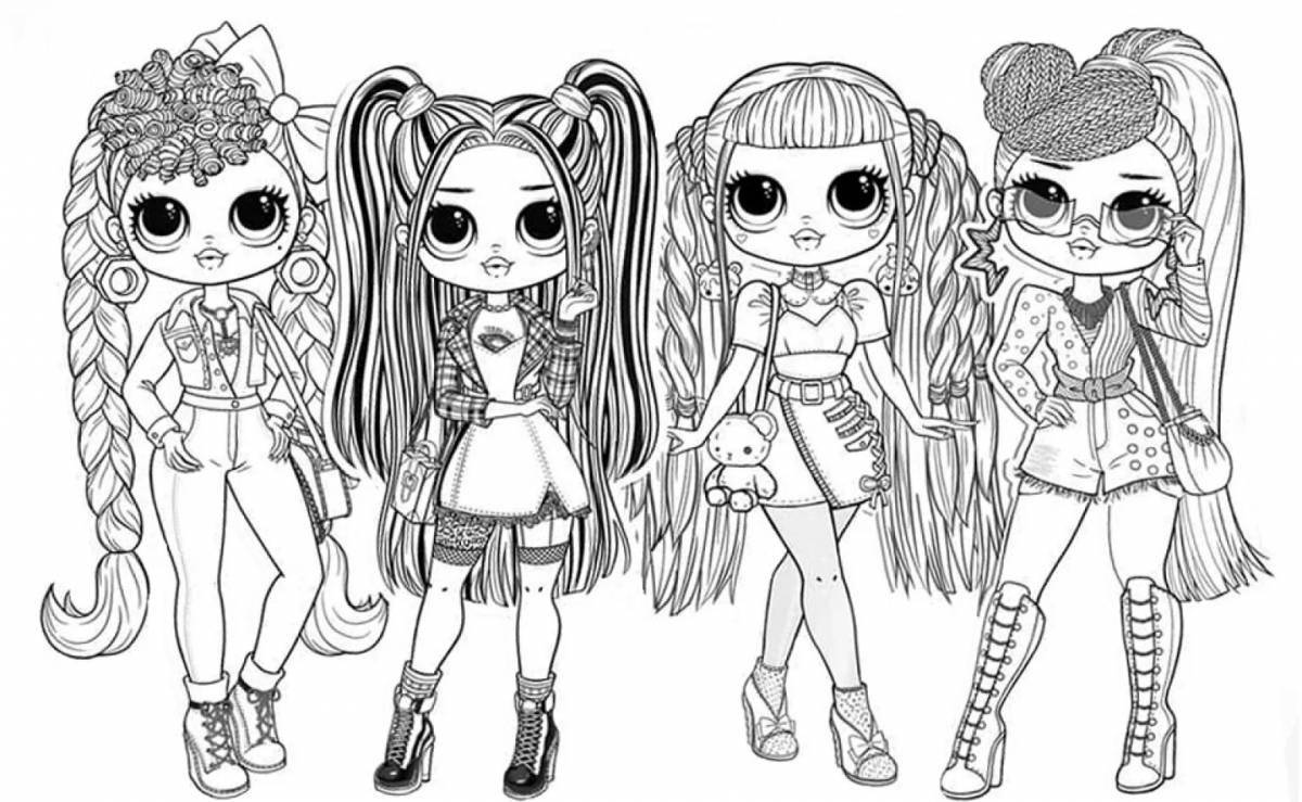 Color-frenzy dolls lol coloring page